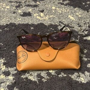 Kids Ray-Ban Tortoise ERIKA Shell Sunglasses with Tan Case